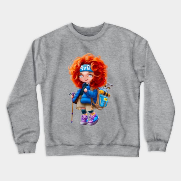 A red-haired curly girl Crewneck Sweatshirt by NataGruppi